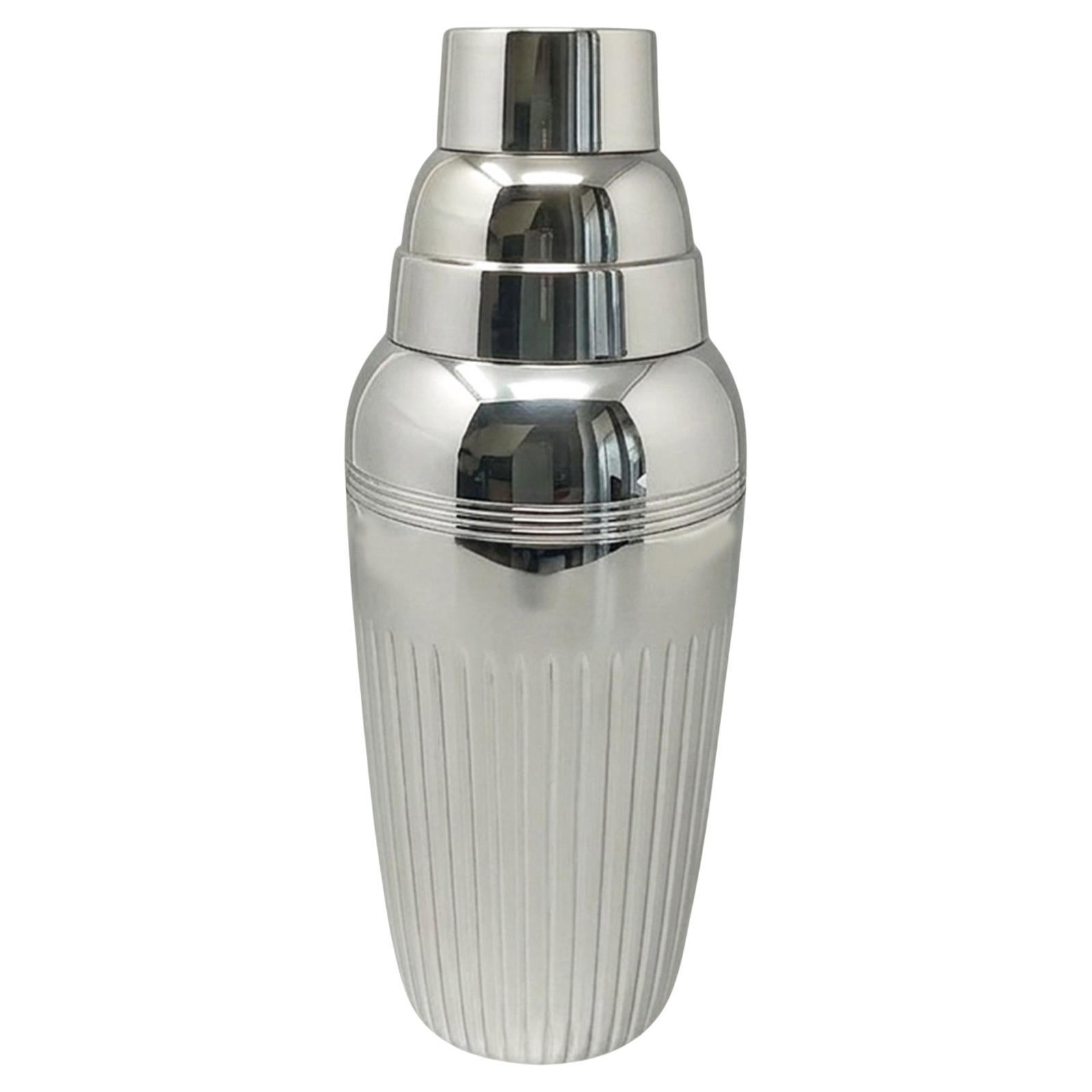 Art Deco Silver-Plated Cocktail Shaker by Jordan Sheffield, 1930s