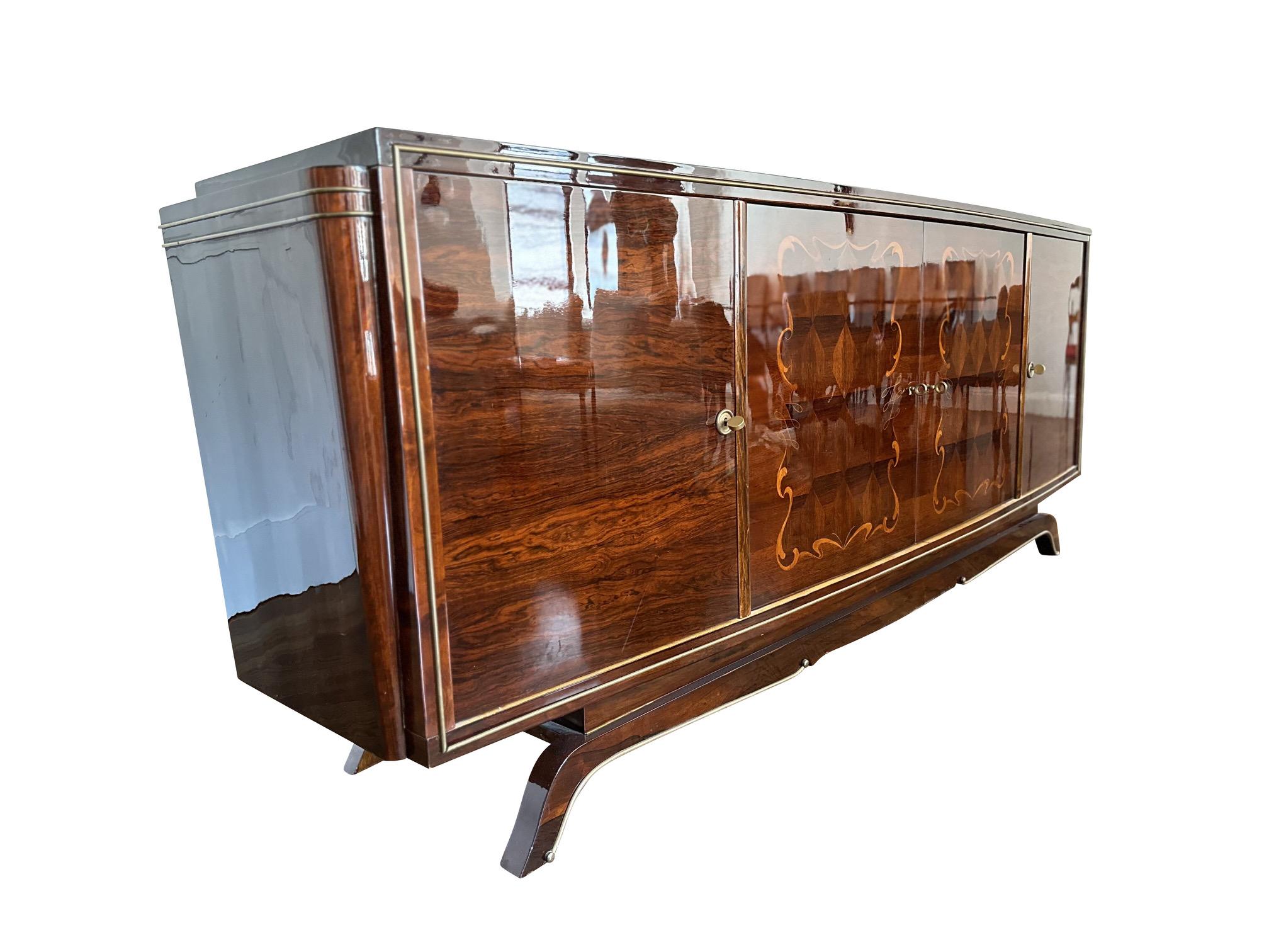 1930s Art Deco Jules Leleu Buffet Sideboard, 1930-1940 In Good Condition For Sale In Brooklyn, NY
