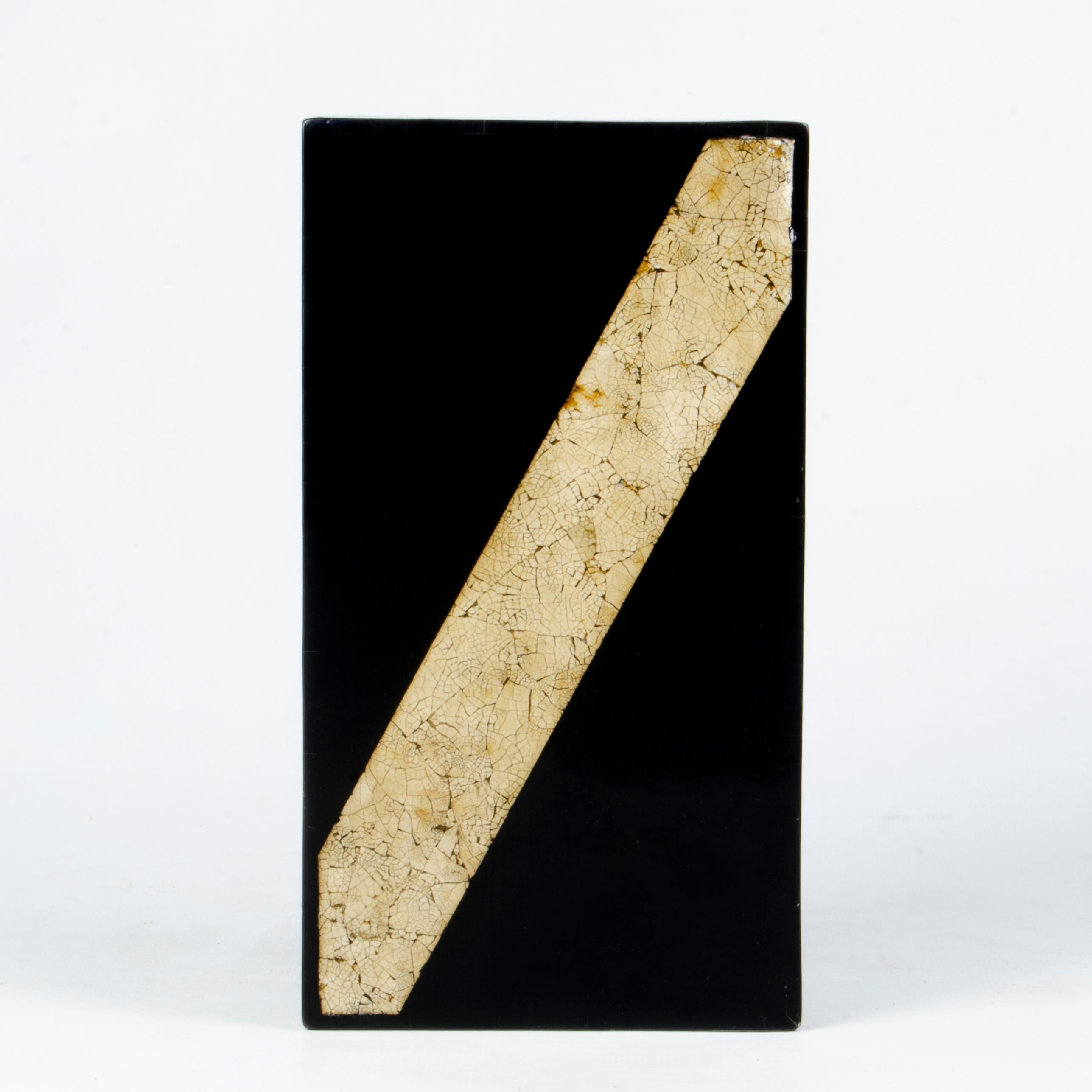 1930 Caja decorativa Art Déco de madera lacada y cáscara de huevo de Jean Dunand, Francia en Bueno estado para la venta en North Miami, FL