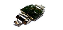 1930s Art Deco Ladies Bakelite and Chrome Brooch