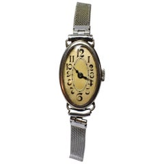 Art Deco Ladies Oval Wrist Watch, 1930s 