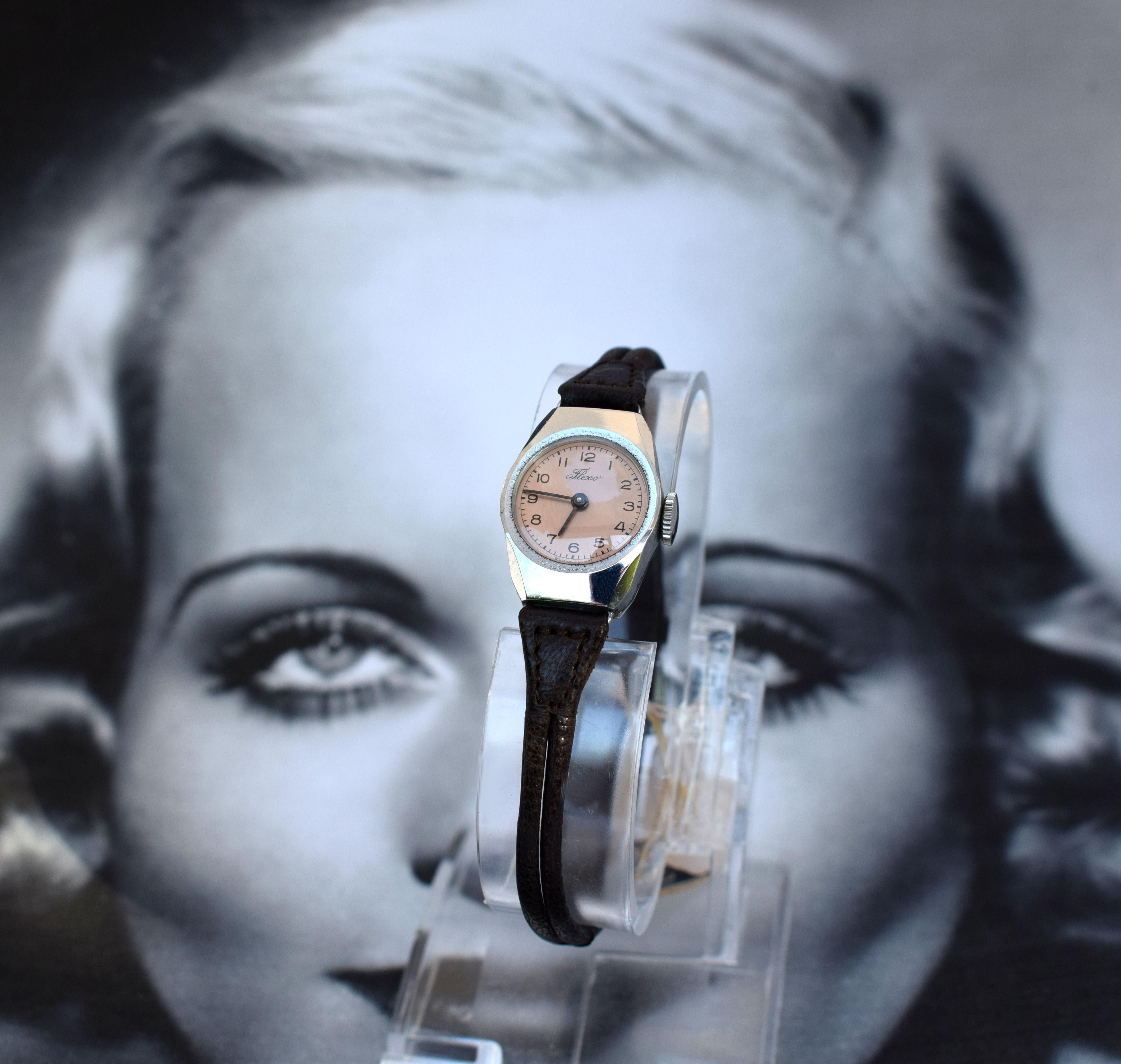 A super rare opportunity to acquire a perfect condition Art Deco Ladies Manual wrist watch which is what we call 'old new stock', that is to say it's of the period dating to the 1930's but has never been sold, marketed or worn, as you can imagine