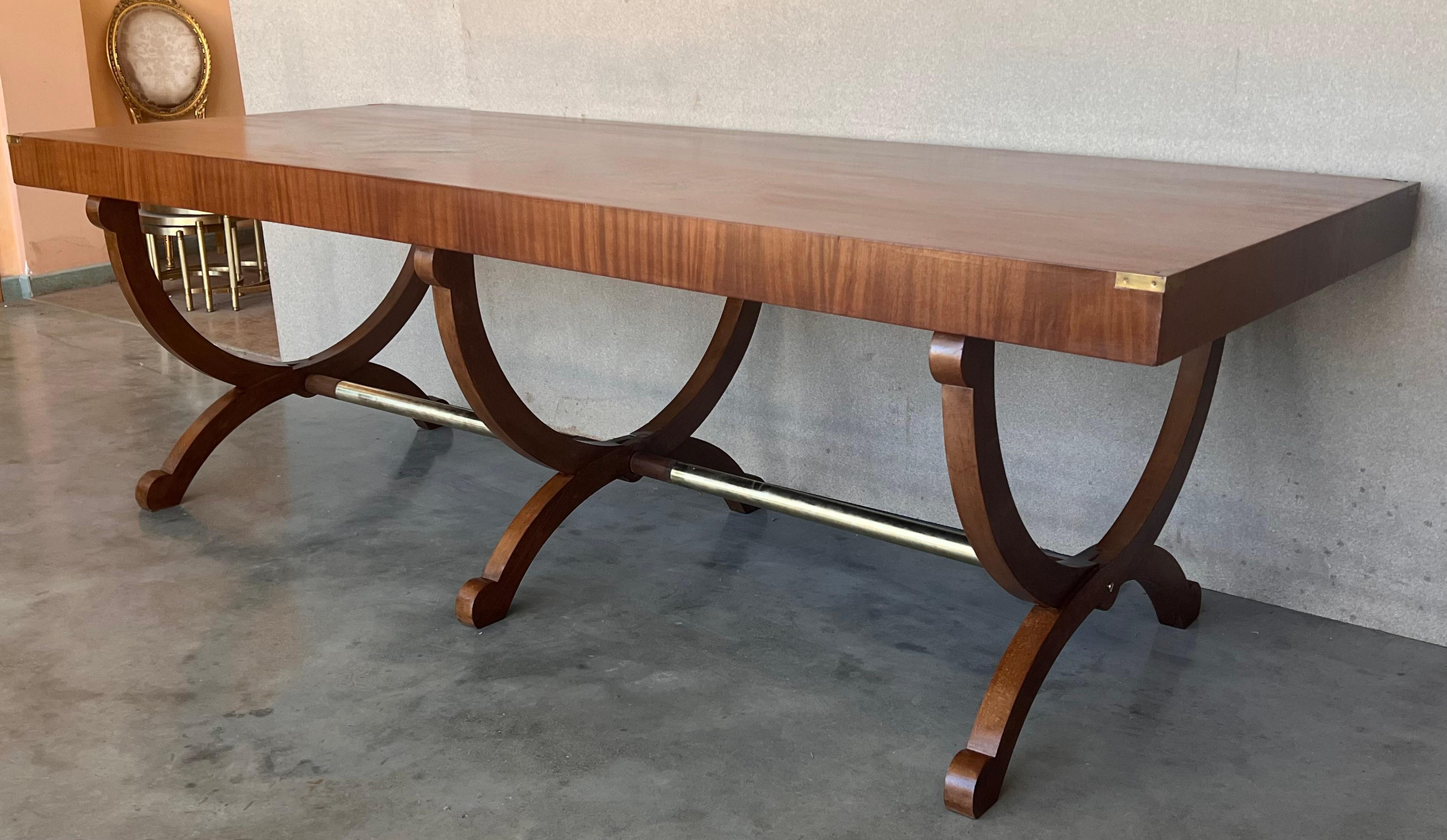 1930's Art Deco Large Dining Table or Hall Table  In Good Condition For Sale In Miami, FL