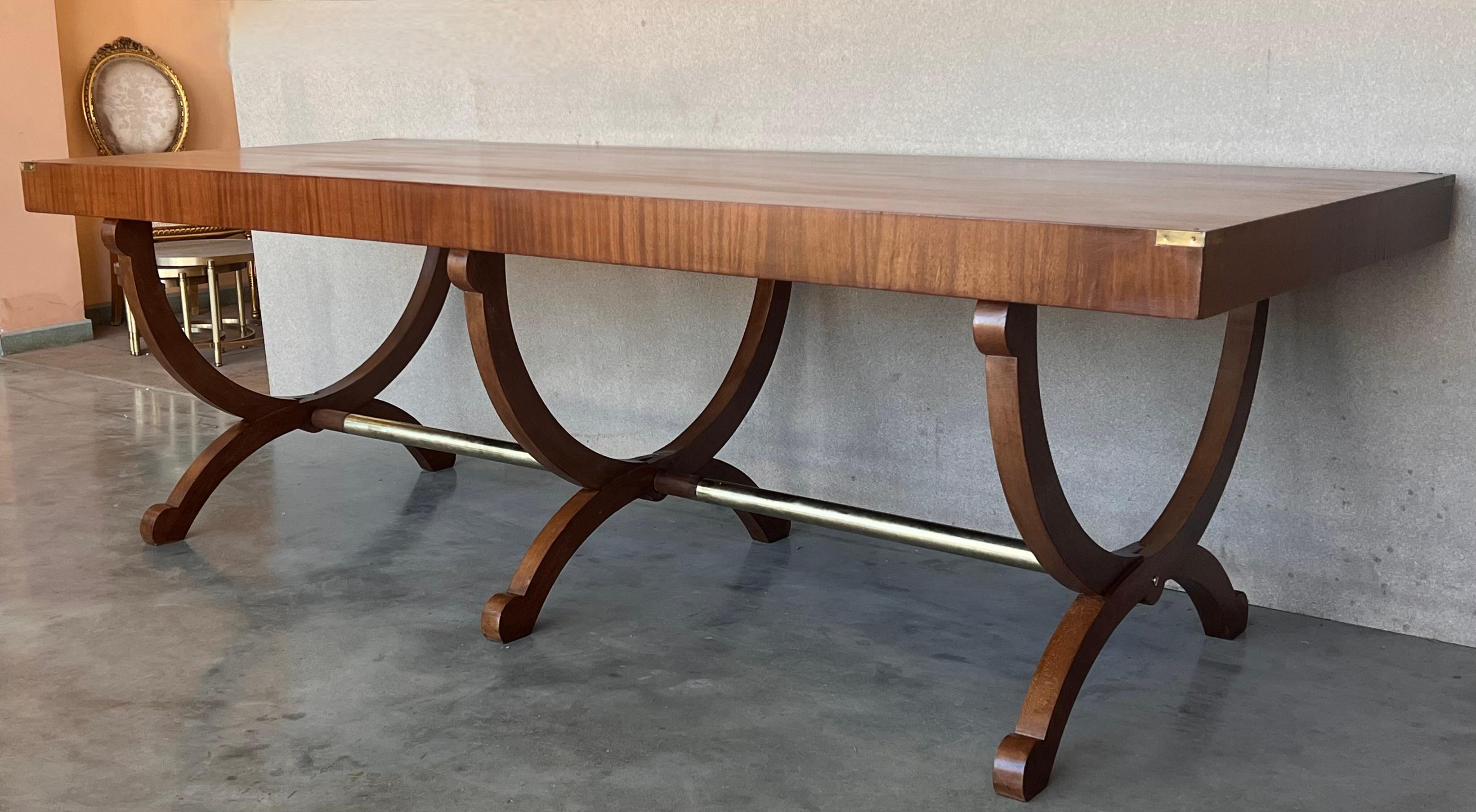 Metal 1930's Art Deco Large Dining Table or Hall Table  For Sale