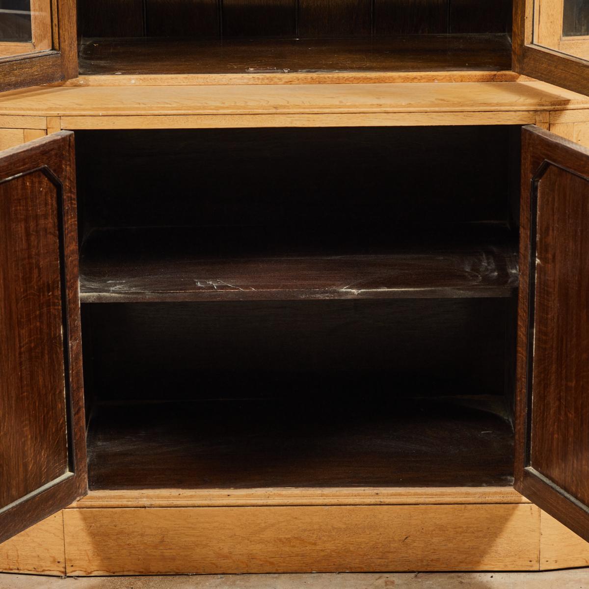 Edwardian 1930s Art Deco Large Oak Bookcase by Heals For Sale