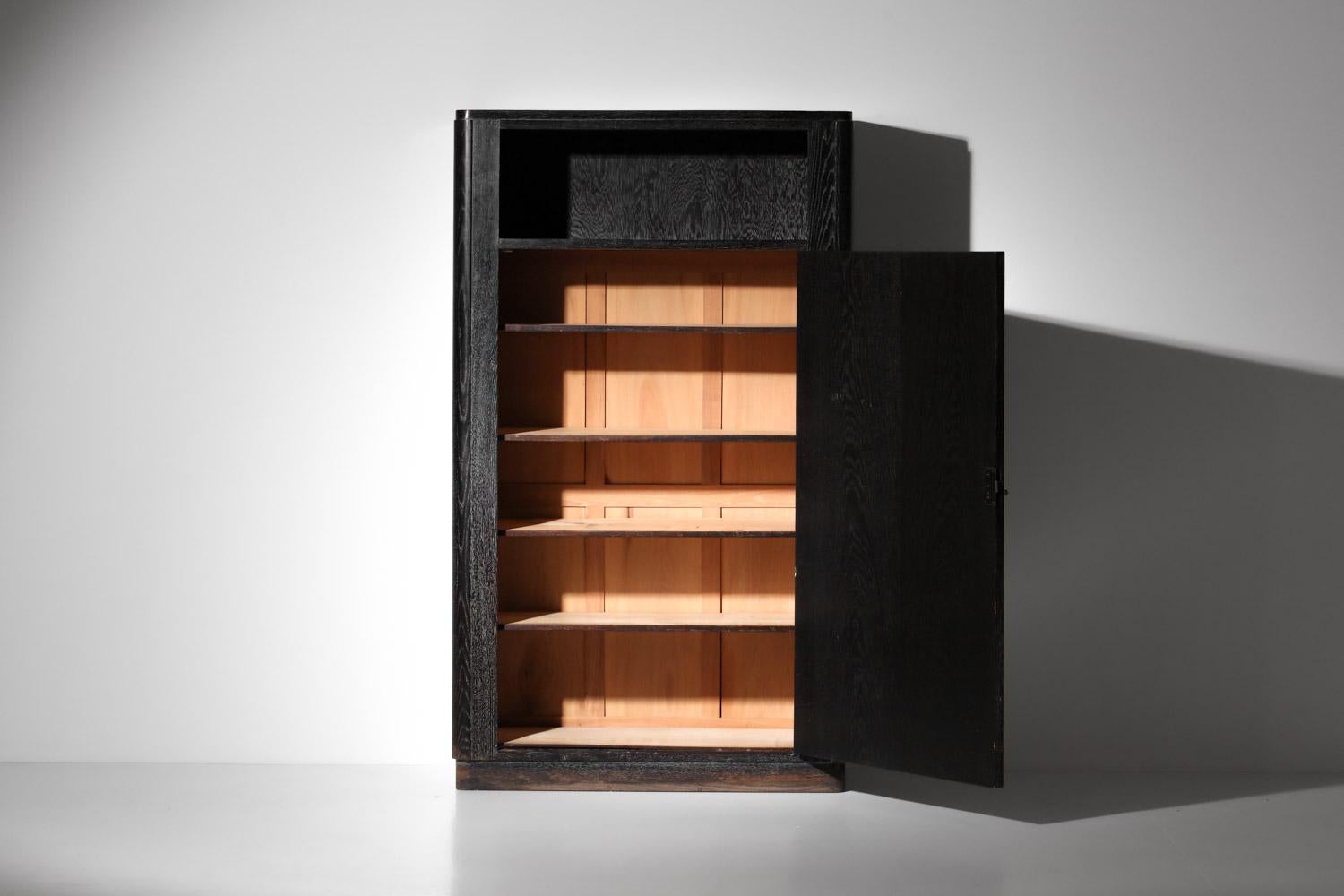 1930er Jahre Art Deco Schrank aus gekalktem Holz, Francisque Chaleyssin zugeschrieben im Angebot 9
