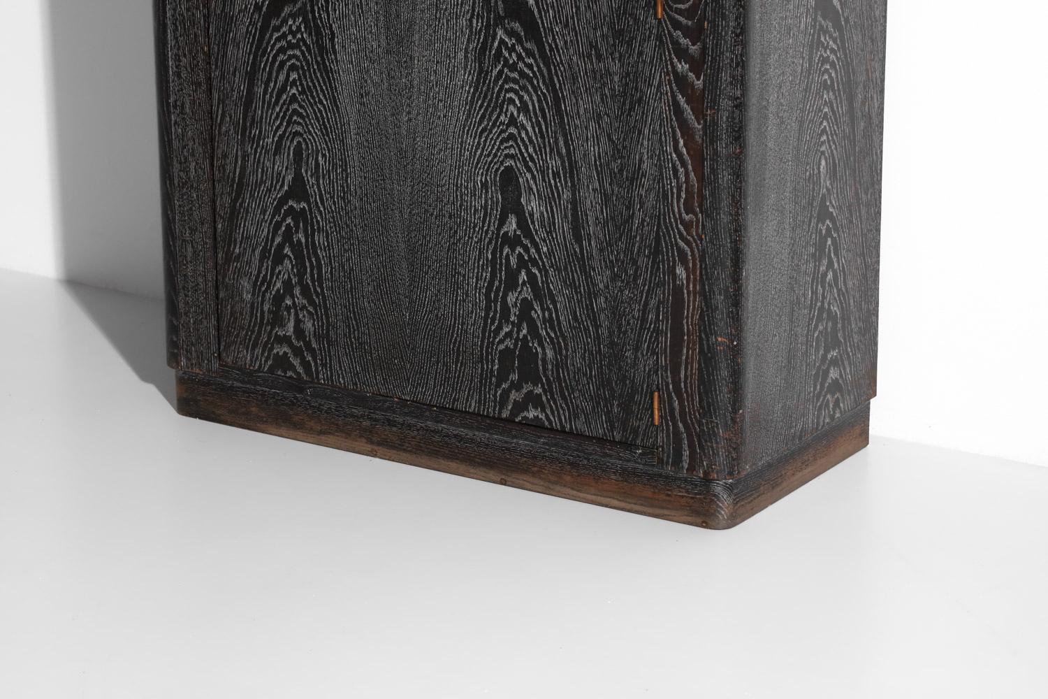 1930er Jahre Art Deco Schrank aus gekalktem Holz, Francisque Chaleyssin zugeschrieben im Angebot 12