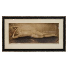 1930's Art Deco Lithography "Sommeil" by Louis Icart a Nude on a Daybed