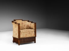 1930s Art Deco Lounge Chair with Geometric Frame