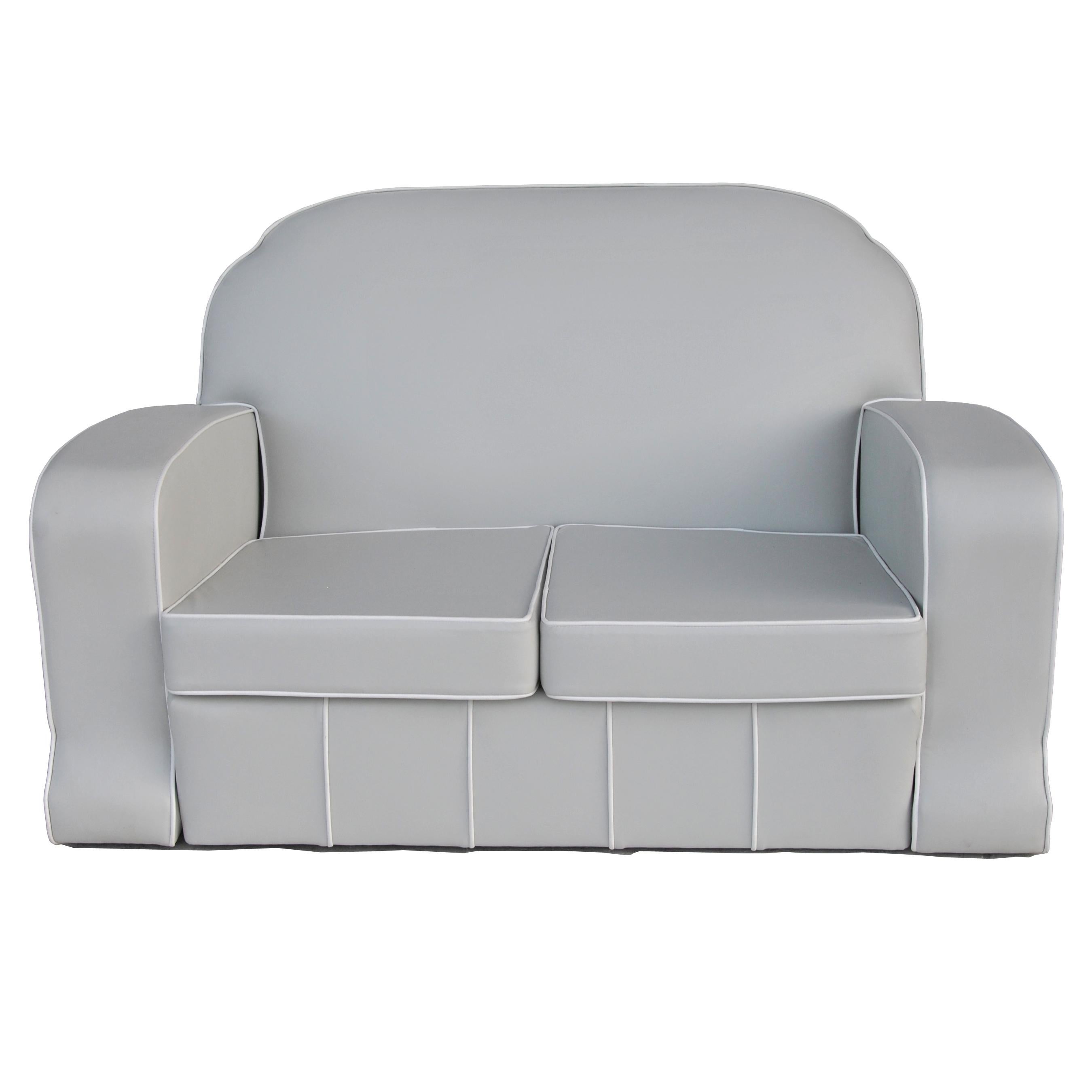 Professionally newly upholstered in off-white vinyl with an accentuated white piping 
(detachable cushion) 
 glides. 

  
 