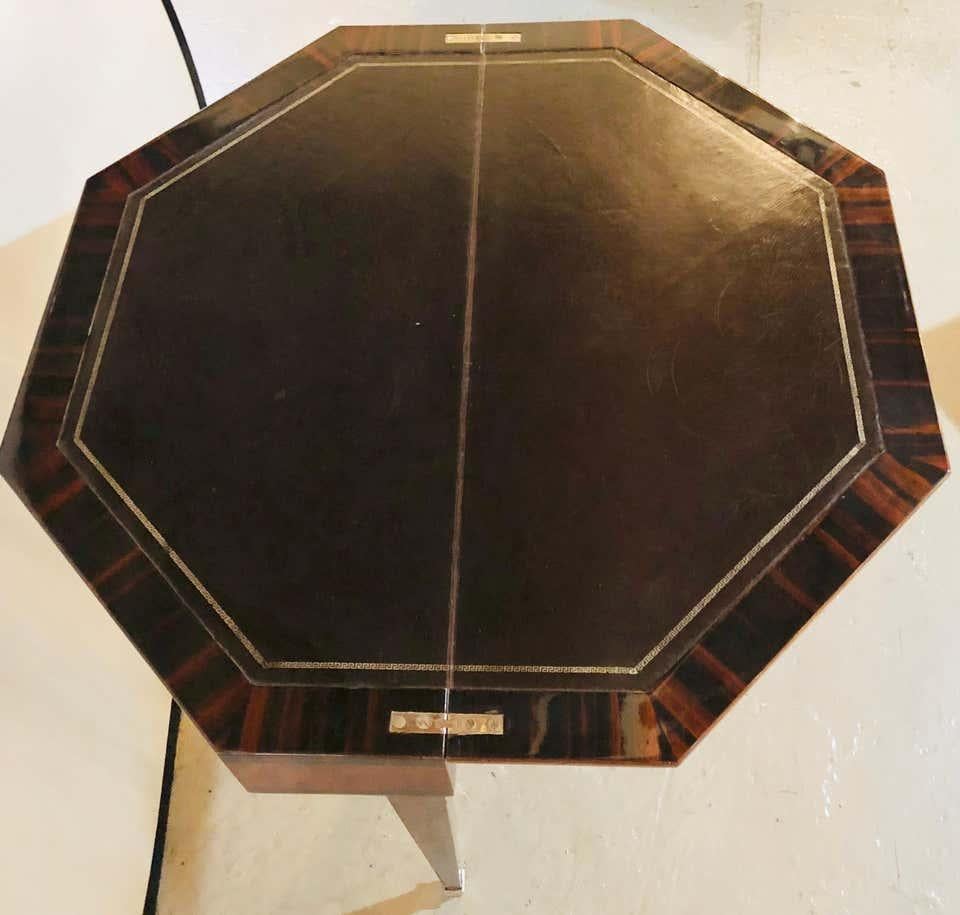1930s Art Deco Macassar Card Serving Table In Good Condition In Plainview, NY
