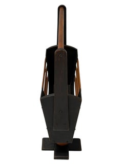 1930s Art Deco Magazine Rack, Black Lacquered Beech, Dutch Design