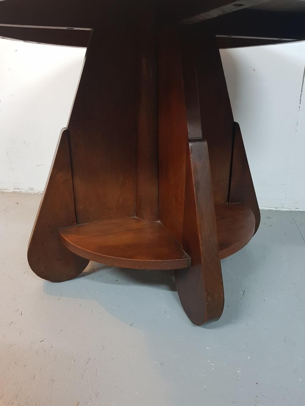 1930s Art Deco Mahogany Coffee Table Marked Deerns In Good Condition In Raalte, NL