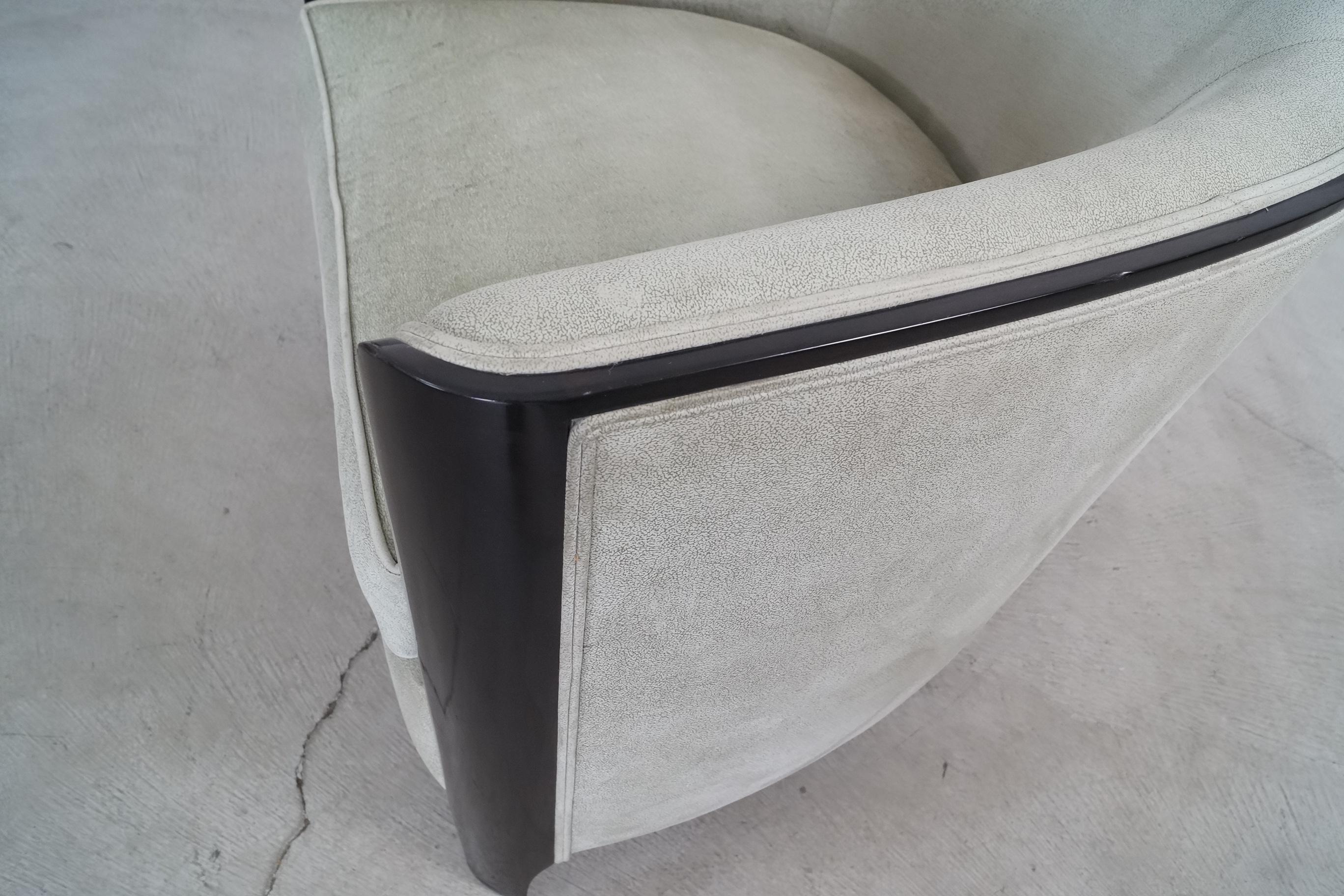 1930's Art Deco Mahogany-Trimmed Leather Barrel Lounge Chair 11