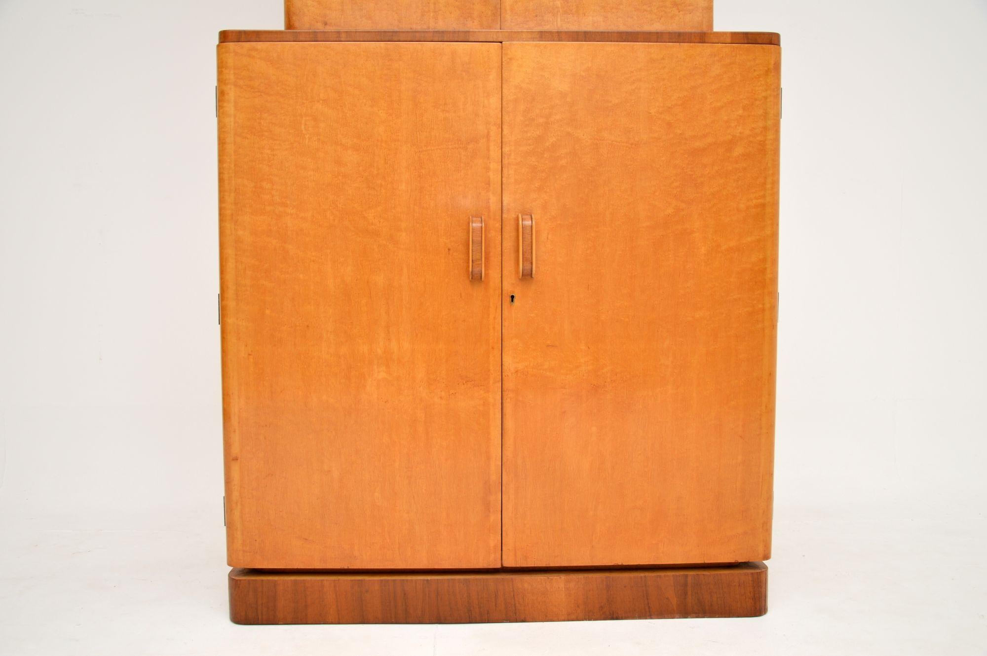 1930's Art Deco Maple & Walnut Cocktail Drinks Cabinet 5