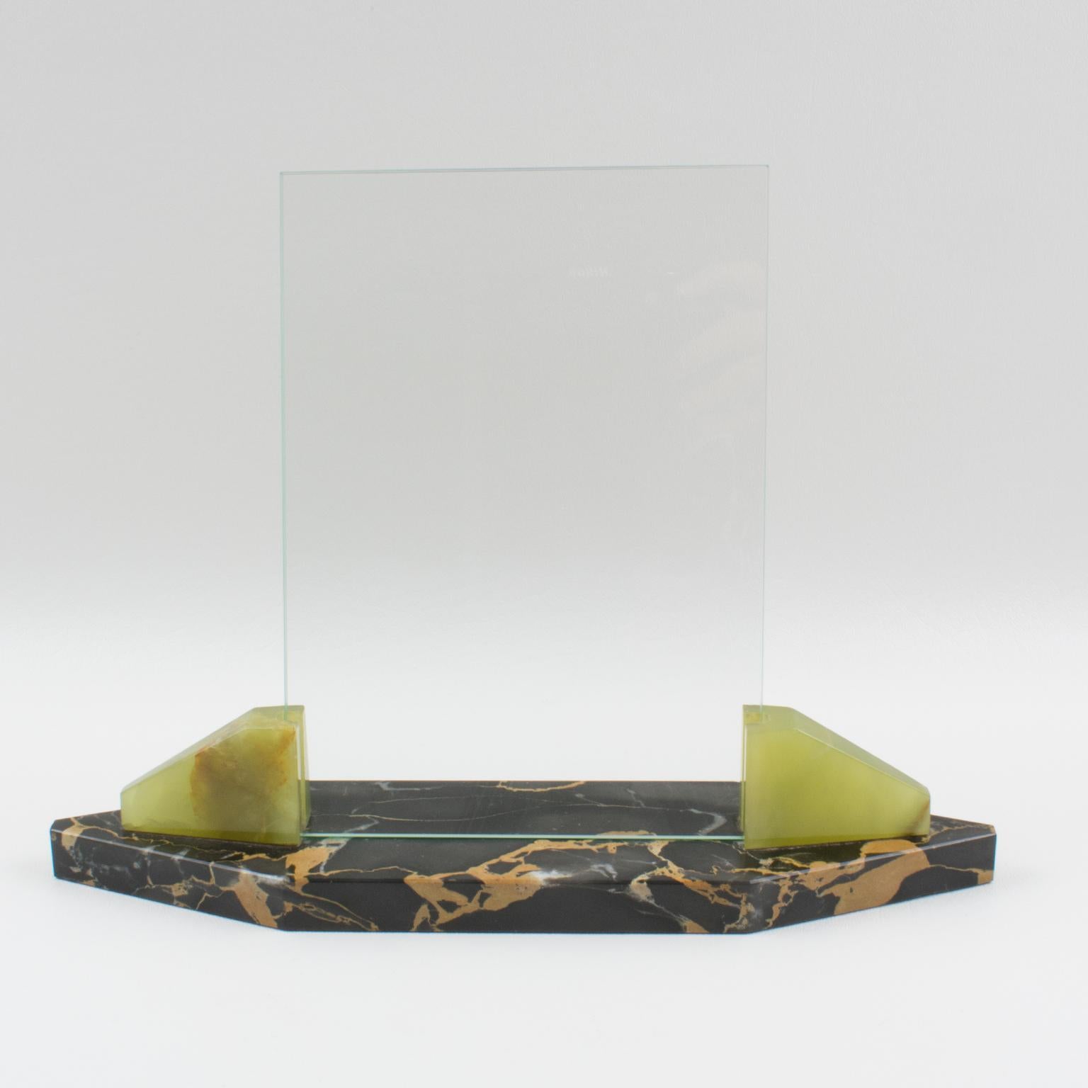Stone 1930s Art Deco Marble and Onyx Picture Frame