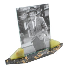 1930s Art Deco Marble and Onyx Picture Frame