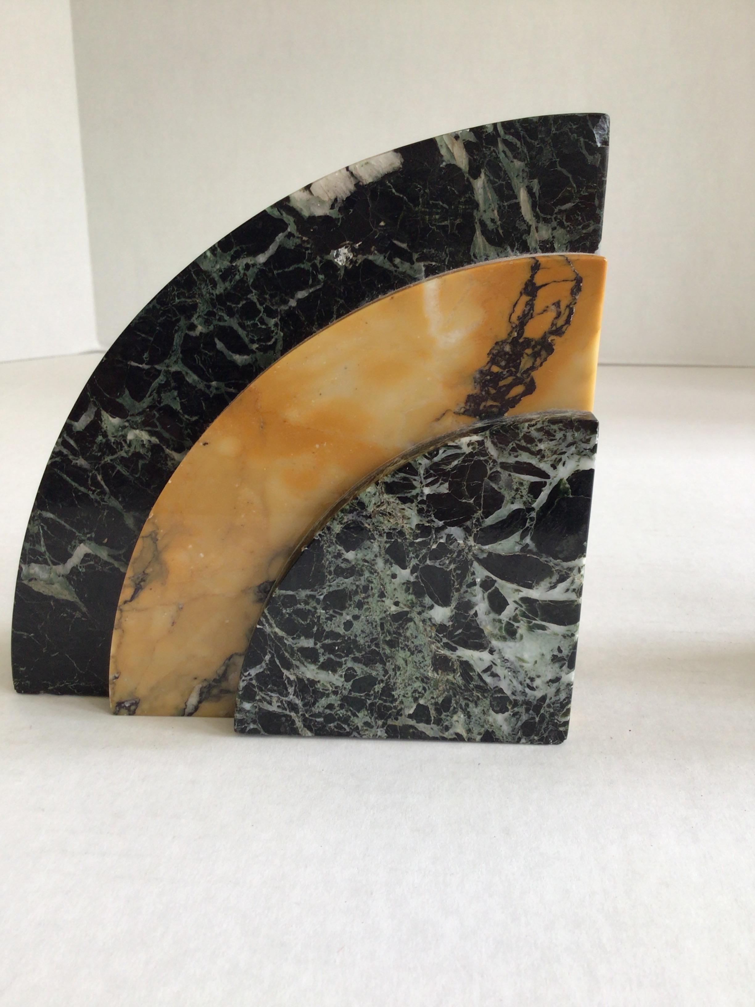 Stone 1930s Art Deco Marble Bookends For Sale