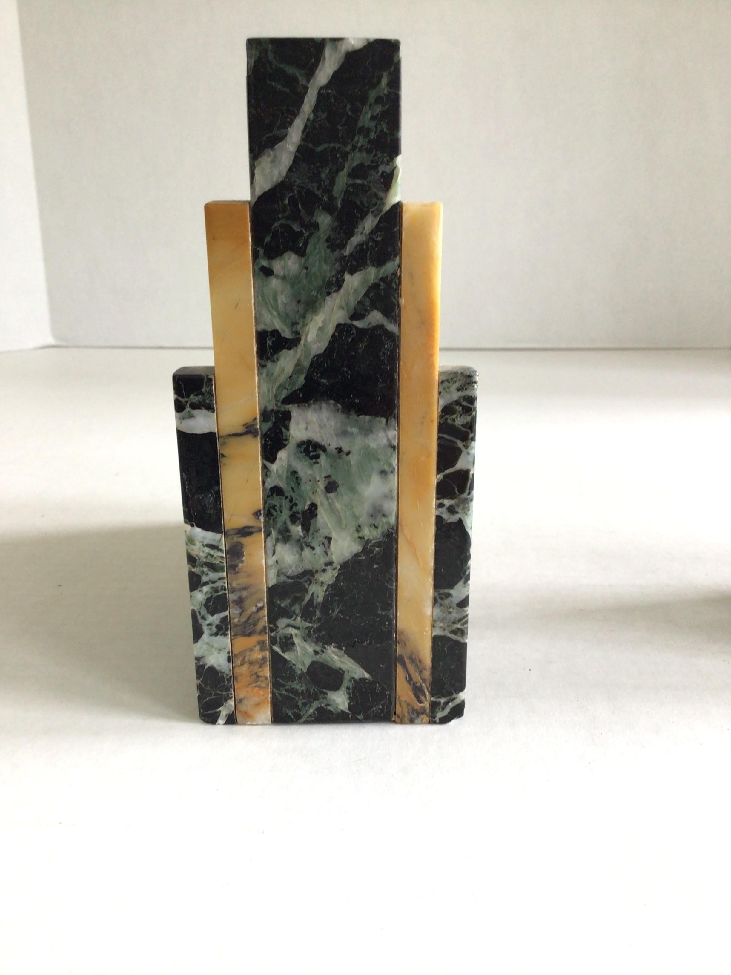 1930s Art Deco Marble Bookends For Sale 2