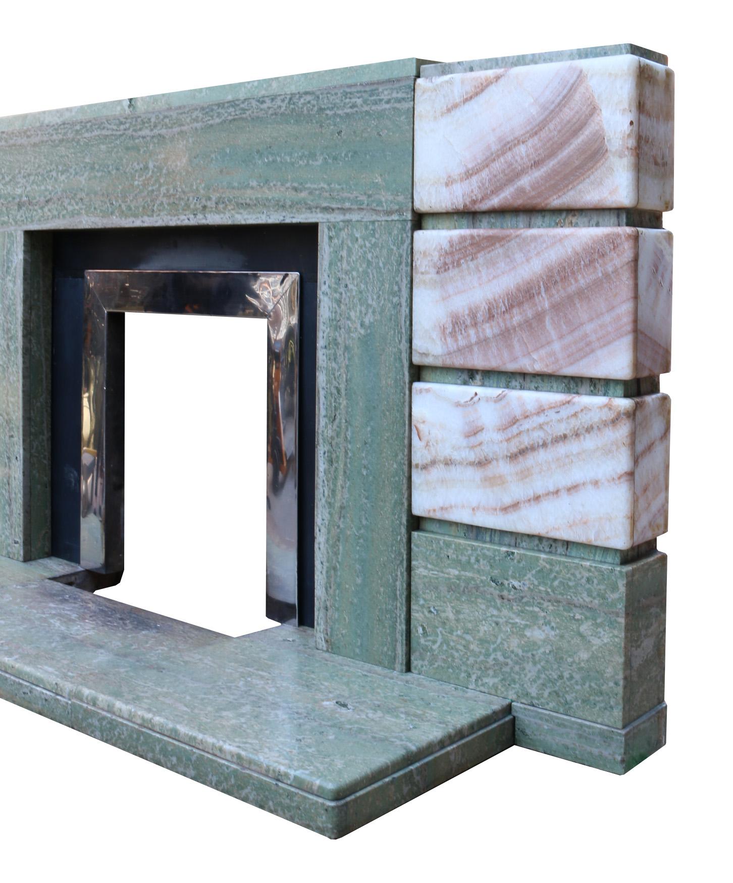 English  1930s Art Deco Marble Fire Surround