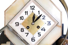 1930s Art Deco Marble Mantel Clock with Bronze Birds by Maurice Frecourt