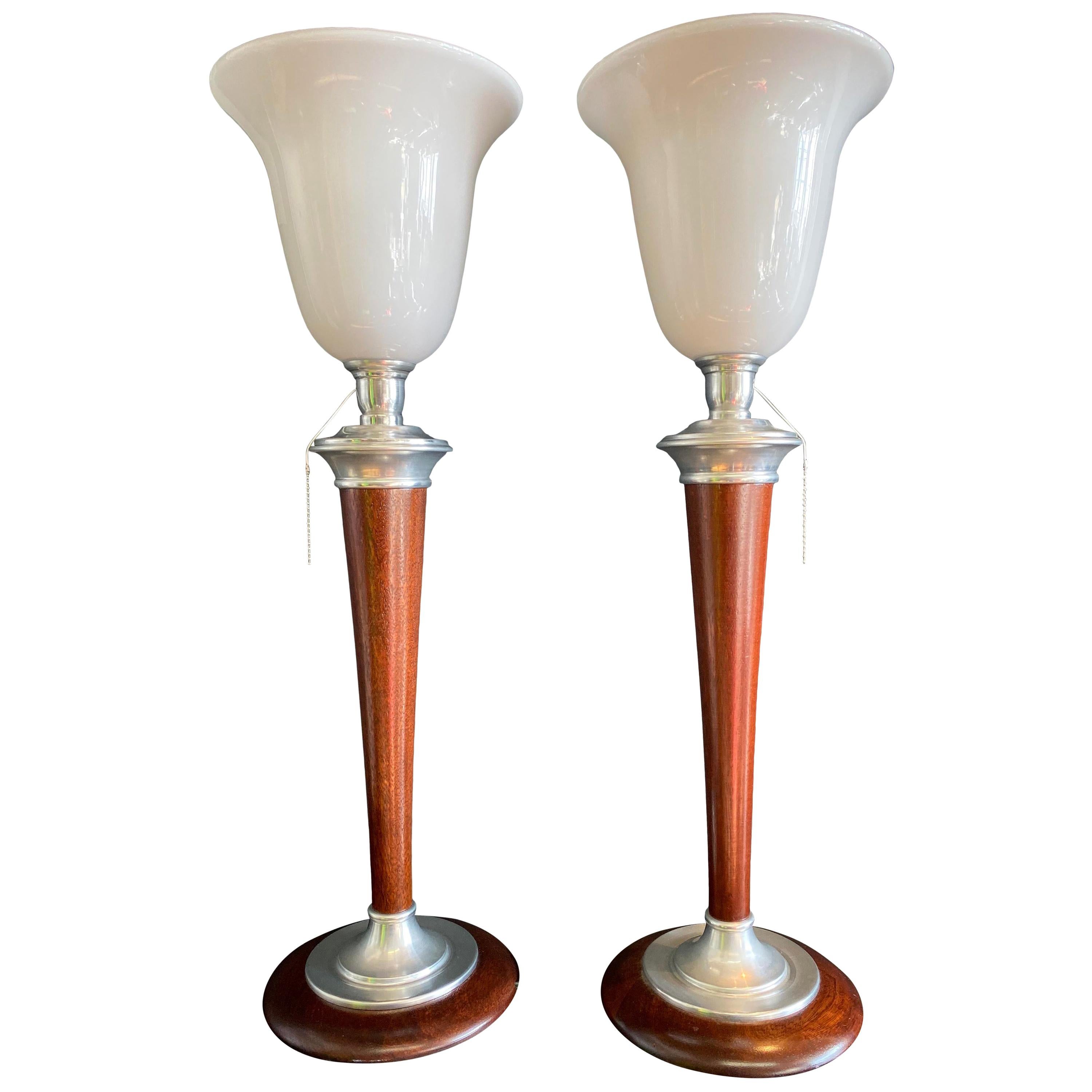 1930s Art Deco Mazda Lamps with Original Stamp, a Pair For Sale