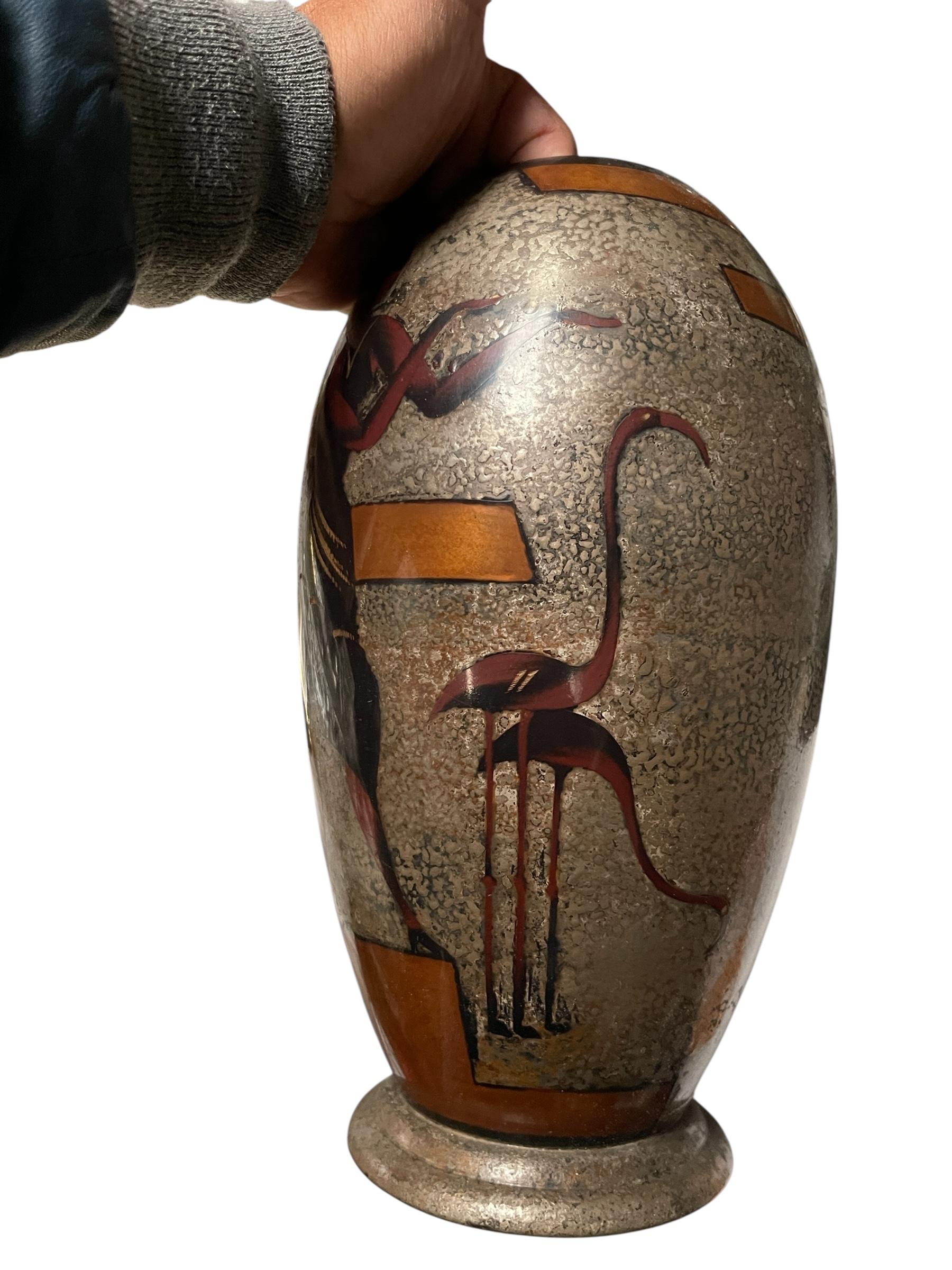 Tedesco Vaso in metallo Art Deco del 1930 di WMF in vendita