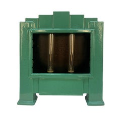 1930's Art Deco Mint Green Enamel Lamp