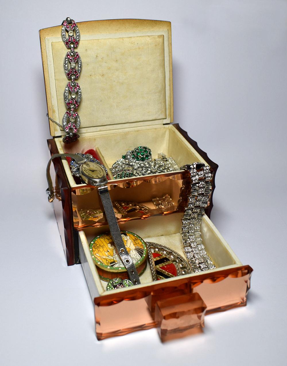 1930s Art Deco Mirrored Jewelry Box 3