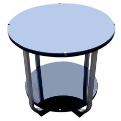 Modernistischer Tisch aus Chrom und ebonisiert aus den 1930er Jahren im Art-déco-Stil
