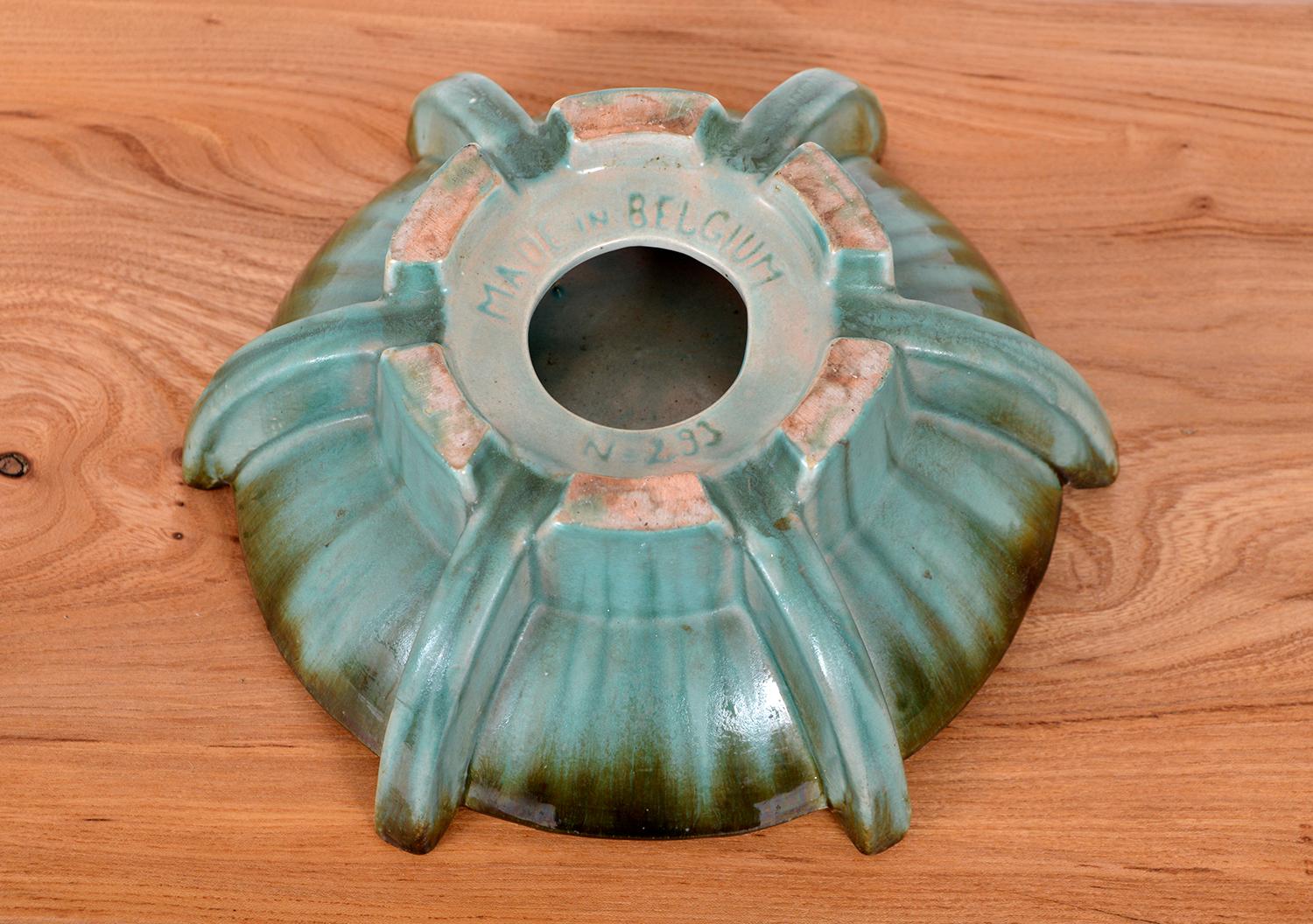 1930s Art Deco Modernist Faience Tazza by Thulin Pottery Belgium Centrepiece For Sale 2