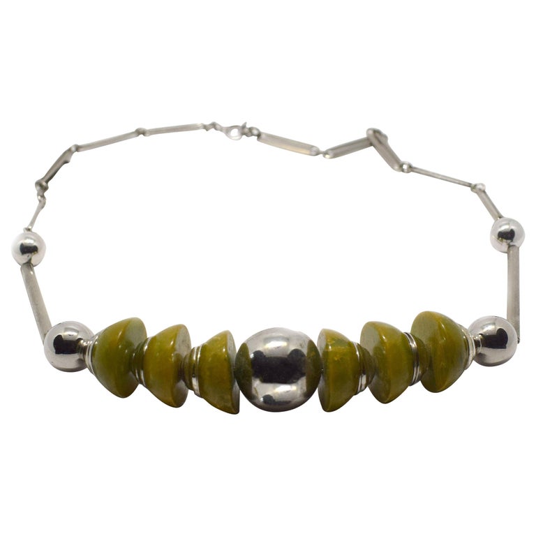 1930s Art Deco Modernist Necklace by Jakob Bengel For Sale at 1stDibs