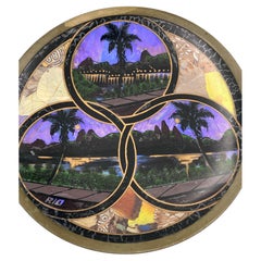 Wandbild im Art-Déco-Stil der 1930er Jahre mit Morpho-Schmetterlingsflügeln – „Catchall“ (Vide-Poche)-Schale aus Brasilien