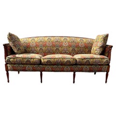 1930er Art Deco Neoklassisch Lebendig Bunt Textil Chinoiserie Floral Sofa