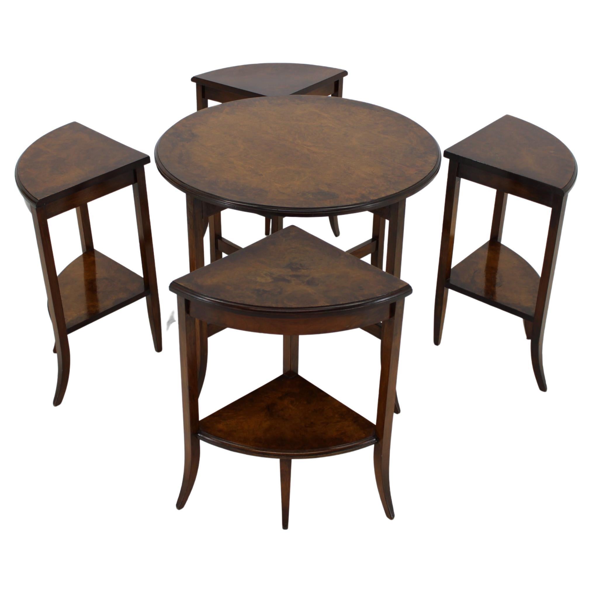 1930s Art Deco Nesting tables in Walnut , Czechoslovakia For Sale