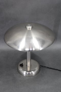 Lampada da tavolo a fungo in nichel Art Deco anni '30 Europa