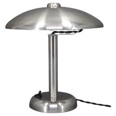 Lampada da tavolo a fungo in nichel Art Deco anni '30 Europa