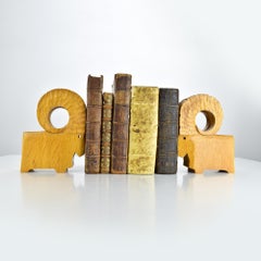 1930s Art Deco Oak Ram Bookends by Rhön-Kunst, Germany