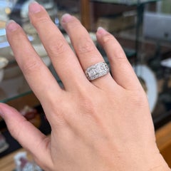 1930's Art Deco Old European Cut Diamond Ring Platinum