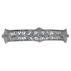 1930's Art Deco Old European Cut Natural Diamond Bangle Set in Platinum