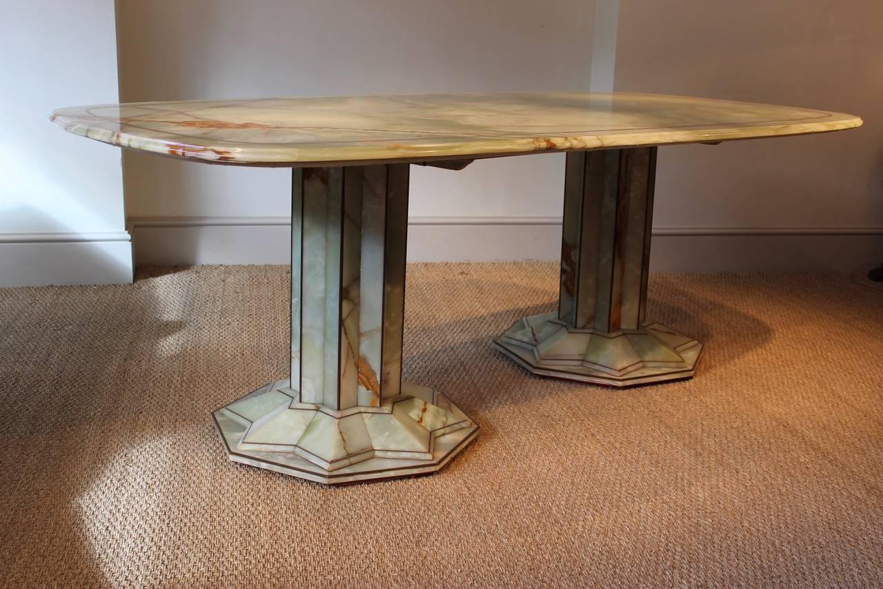 French 1930s Art Deco Onyx Dining Table