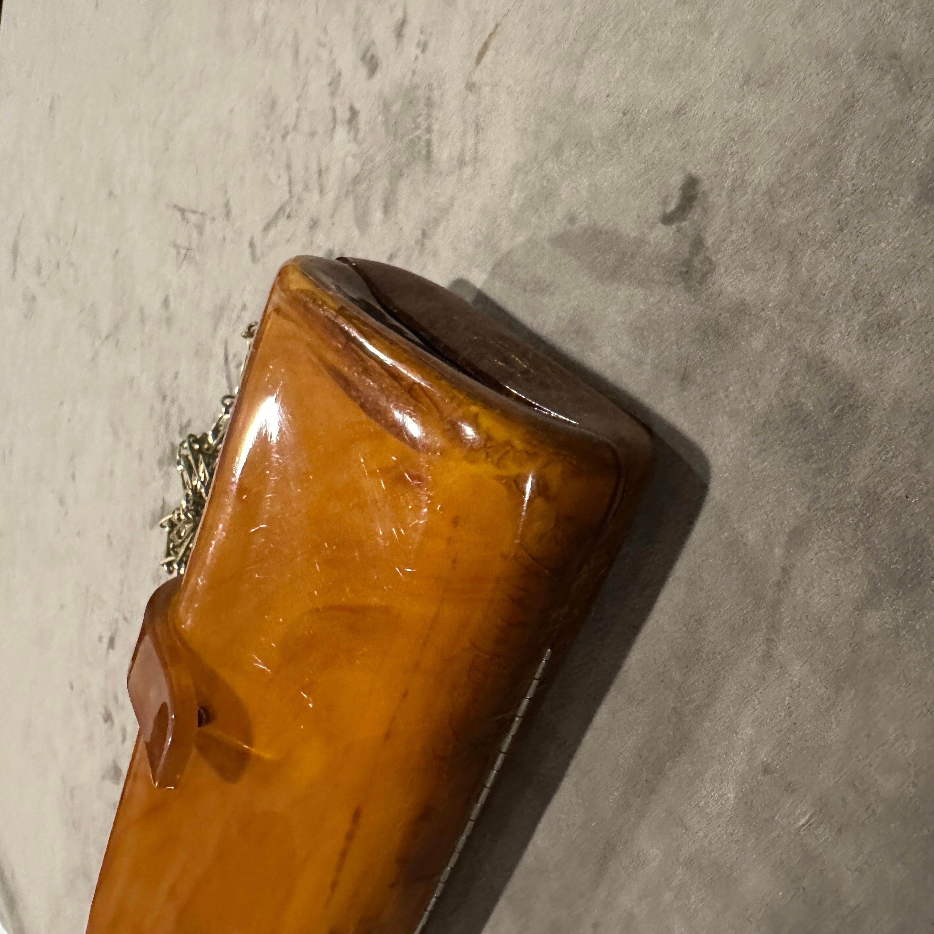 1930s Art Deco Orange Amber Bakelite Evening Shoulder Bag 10
