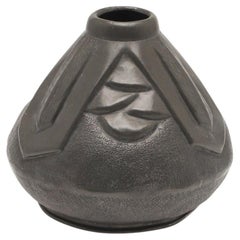 1930s Art Deco Pewter Vase by Francis Medoc