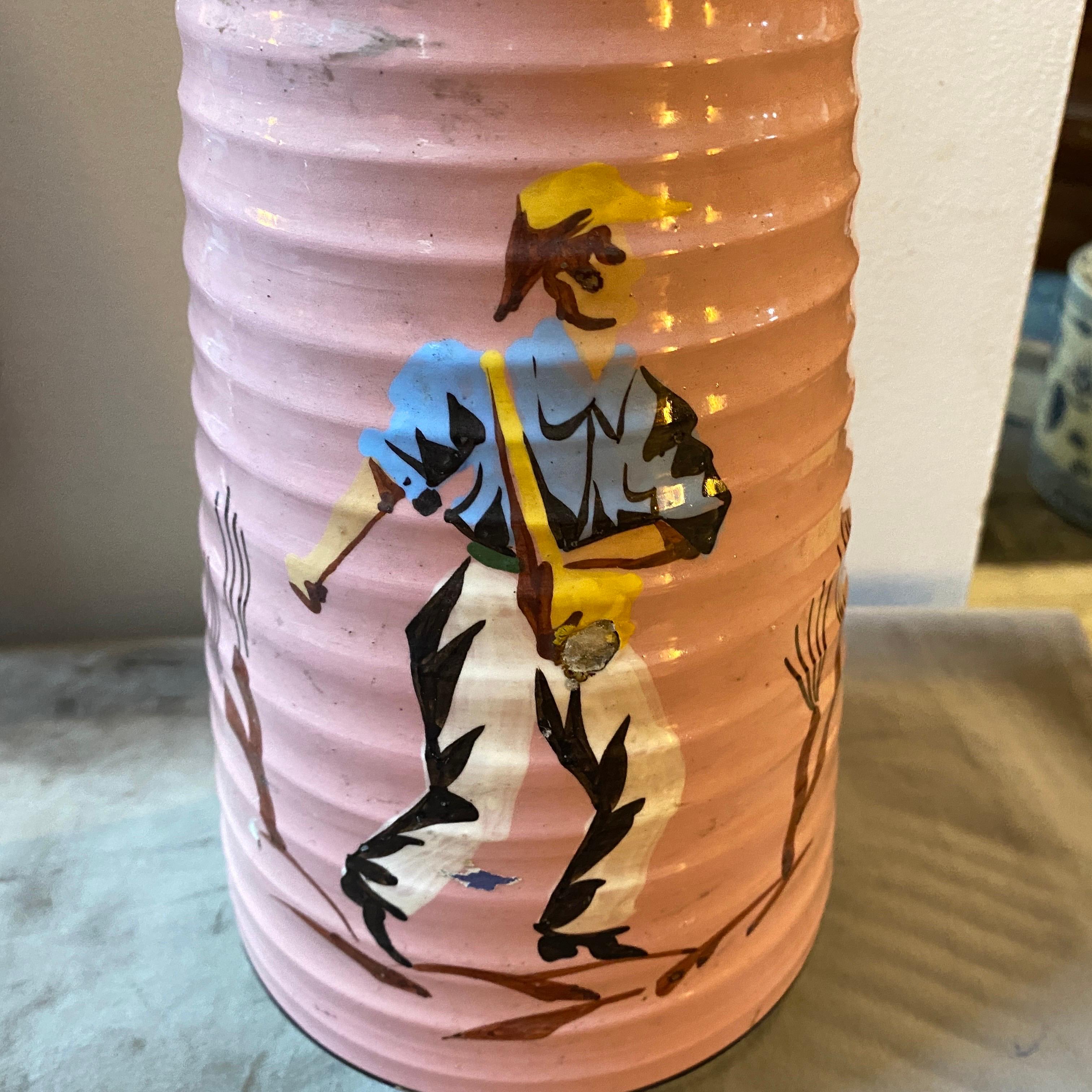 A ceramic vase designed and manufactured in Italy in the Thirties, it has signs of use and age visible on the photos. It's an iconic piece of Italian Futurism Movement.