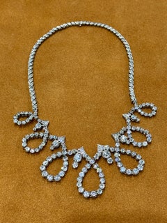 1930s Art Deco Platinum Diamond Necklace by Pierre Sterlé