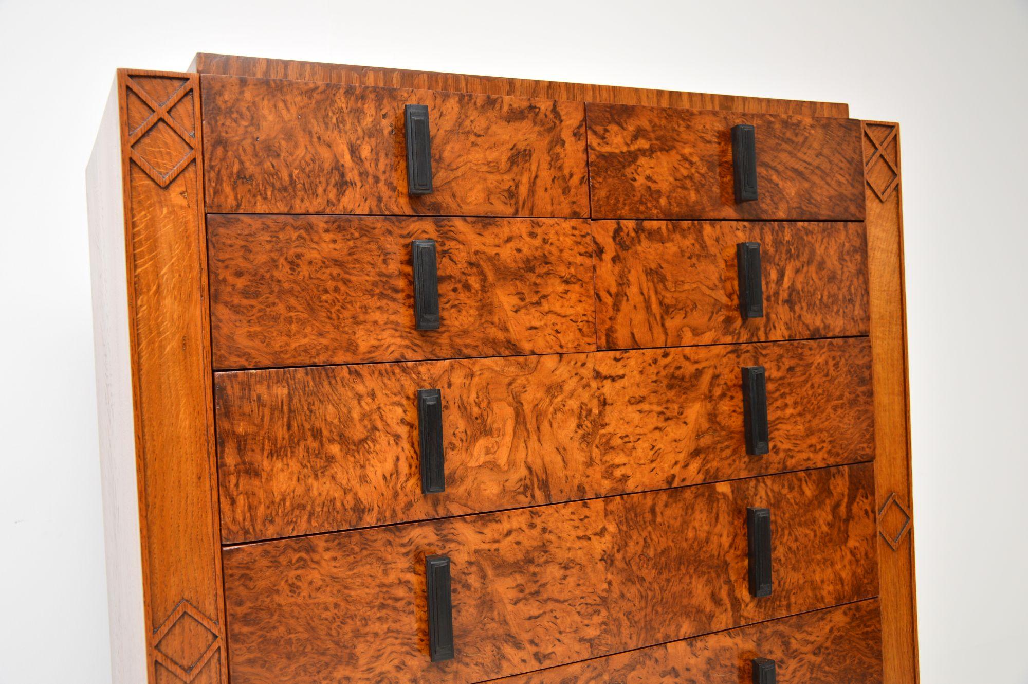 1930's Art Deco Pollard Oak Chest of Drawers In Good Condition In London, GB