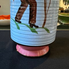 1930s Art Deco Polychrome Hand-Painted Terracotta Italian Vase