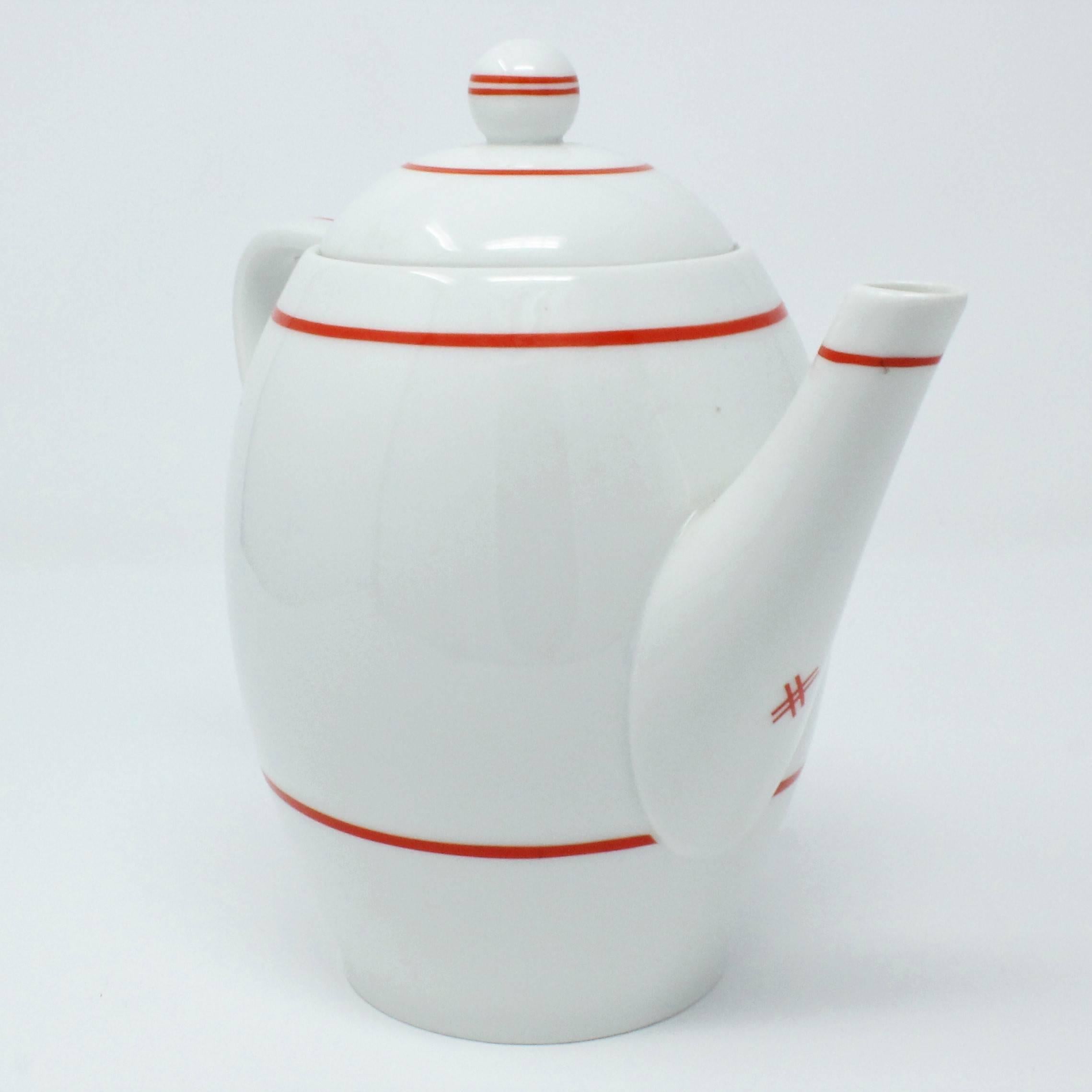 Mid-20th Century 1930s Art Deco Porcelain Haas & Czjzek Teapot For Sale