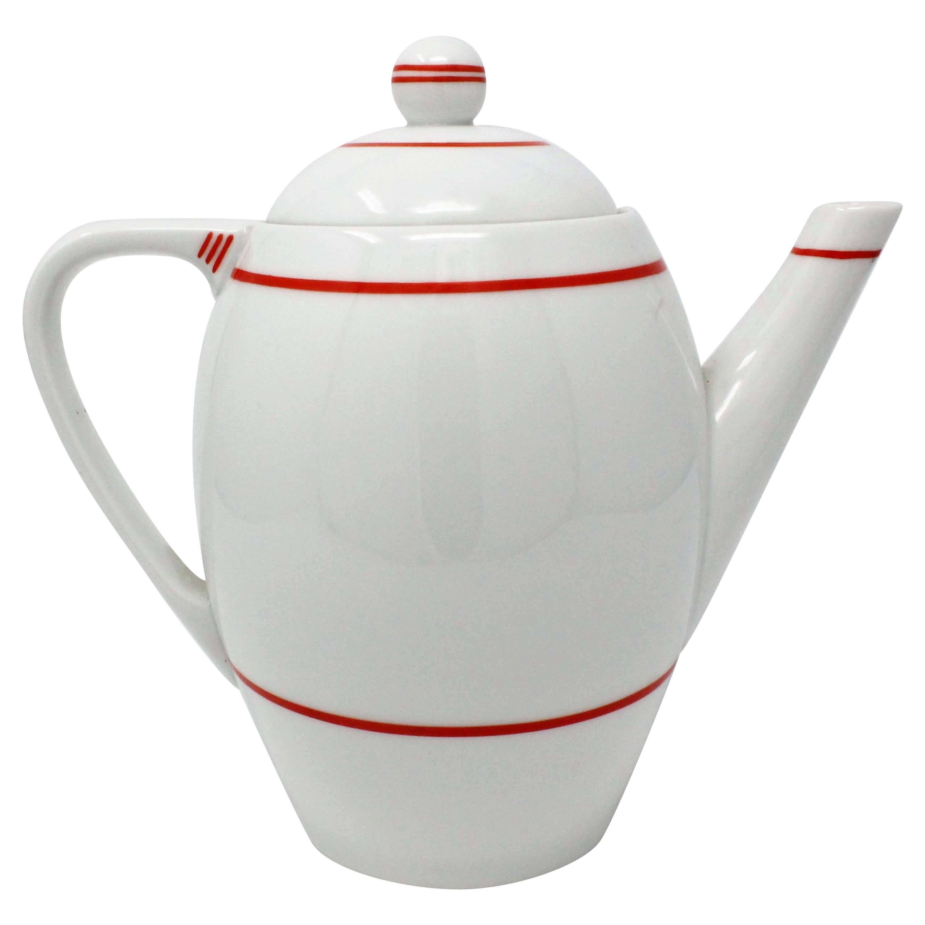1930s Art Deco Porcelain Haas & Czjzek Teapot For Sale