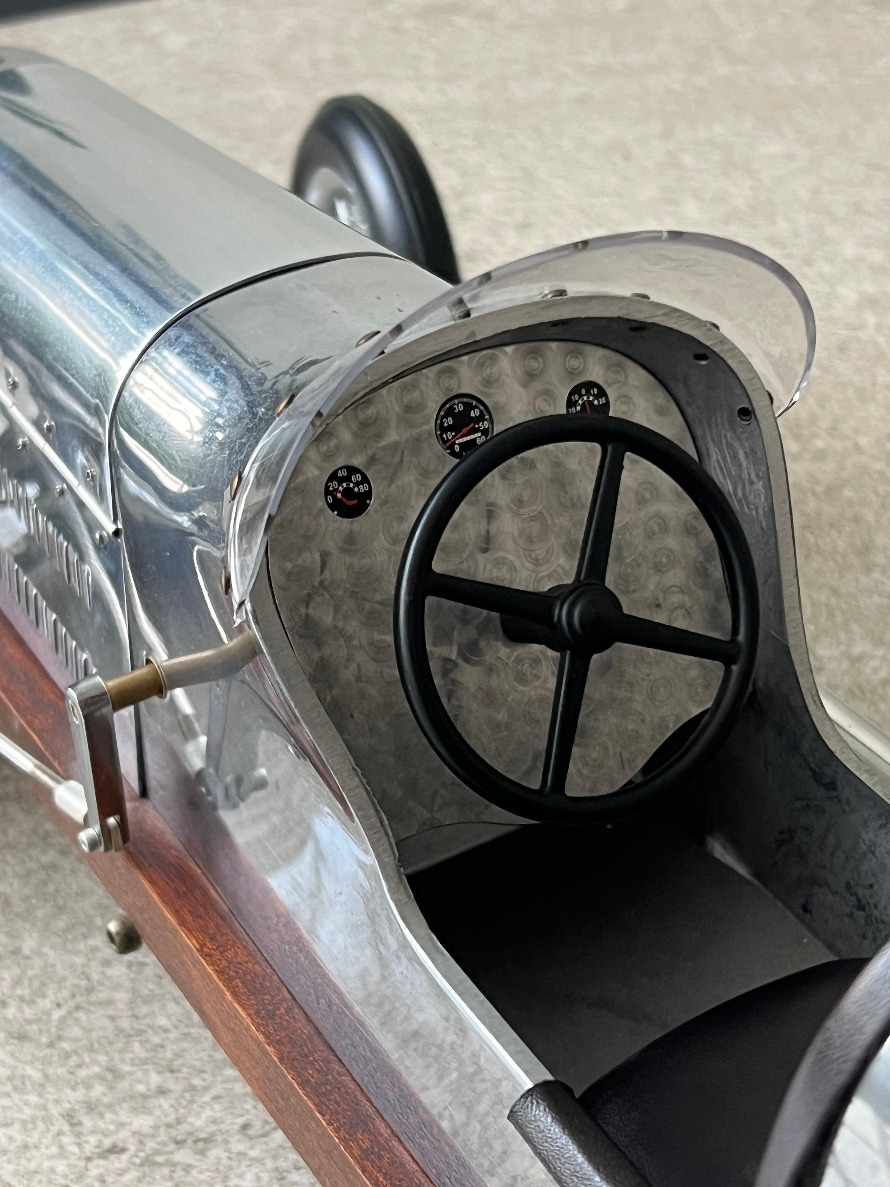 1930s Art Deco Race Car Metal Model, Highly Detailed, Collectible Decorative For Sale 1
